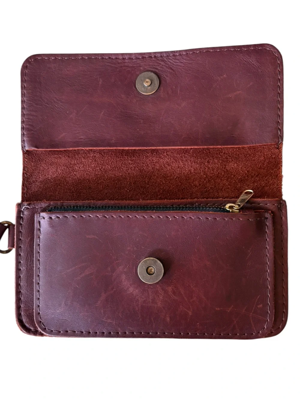 Portland Leather Company Lily Cognac Leather Wristlet / Wallet
